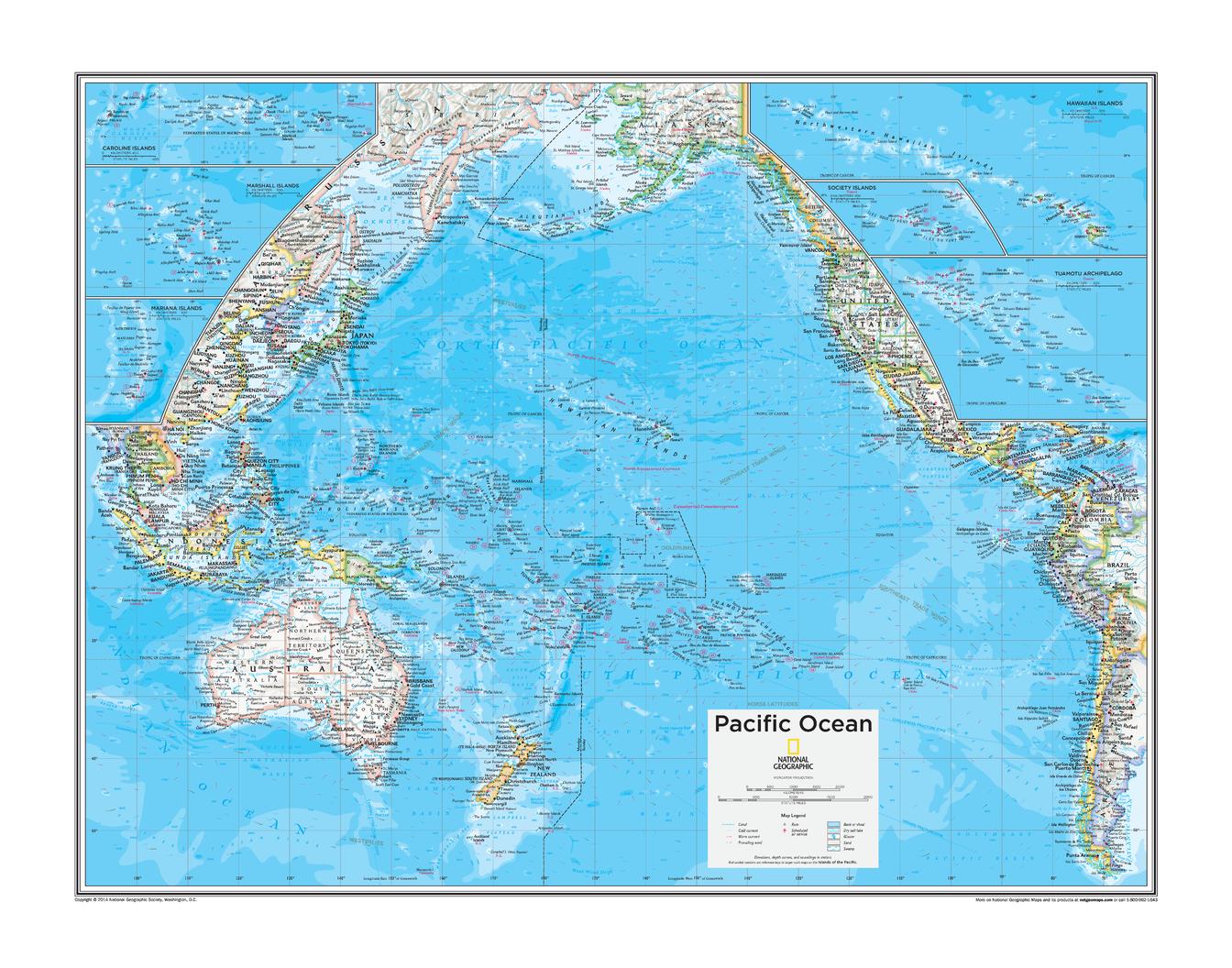 National Geographic, Pacific Ocean Political Atlas of the World, 10th