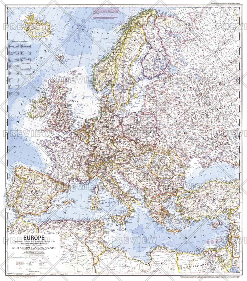 Map Of Europe 1969 Europe Published 1969 XYZ Maps