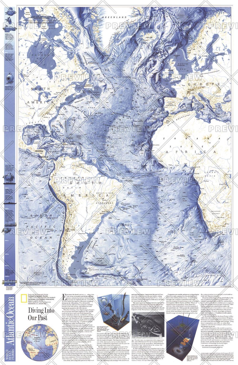 World Ocean Floors, Atlantic Ocean Published 1990 XYZ Maps