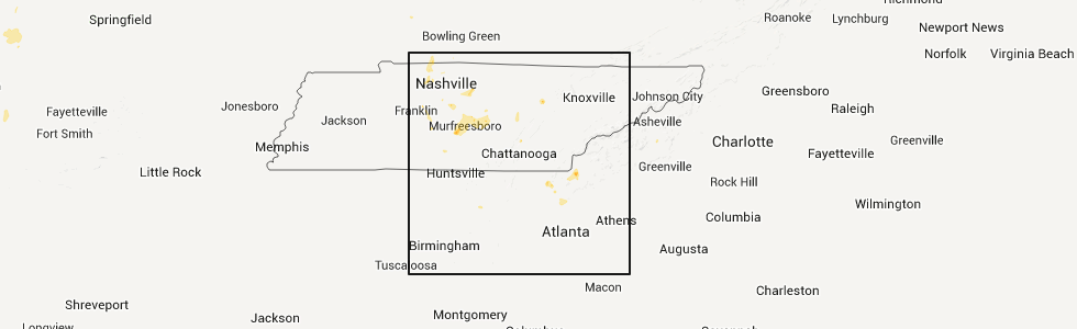 Hail Map for Chattanooga, TN Saturday, May 19, 2012