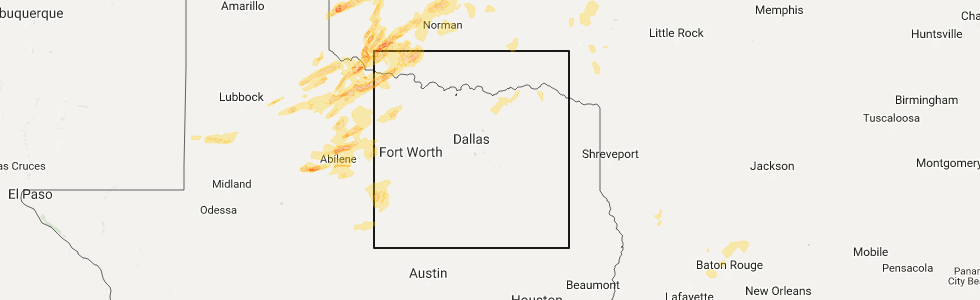 Hail Map for Dallas, TX Saturday, October 21, 2017