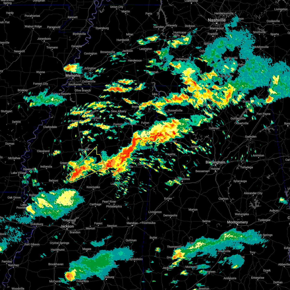 Interactive Hail Maps Hail Map for Vaiden, MS