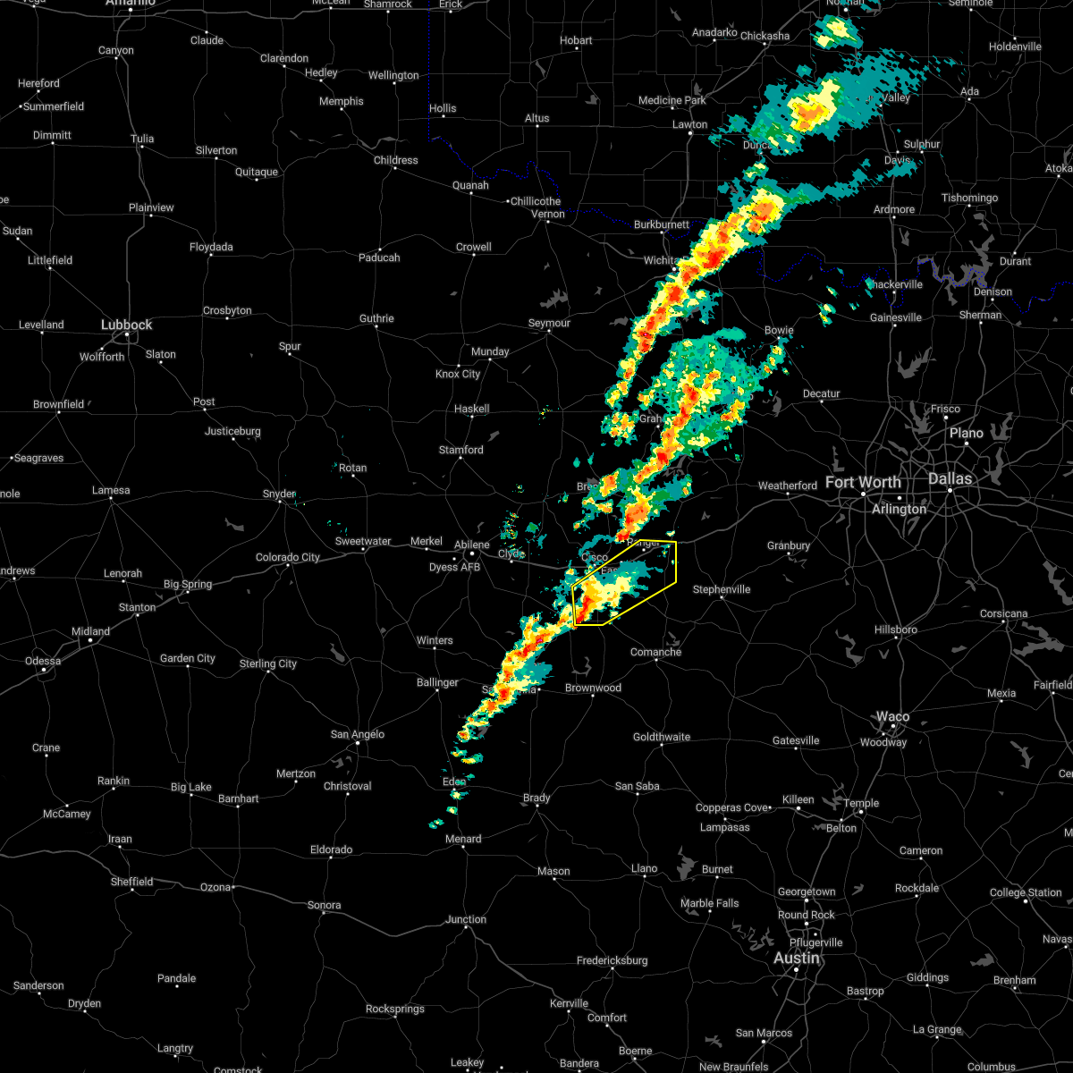 Interactive Hail Maps Hail Map for Rising Star, TX