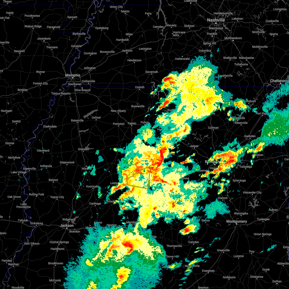 Interactive Hail Maps Hail Map for Brooksville, MS