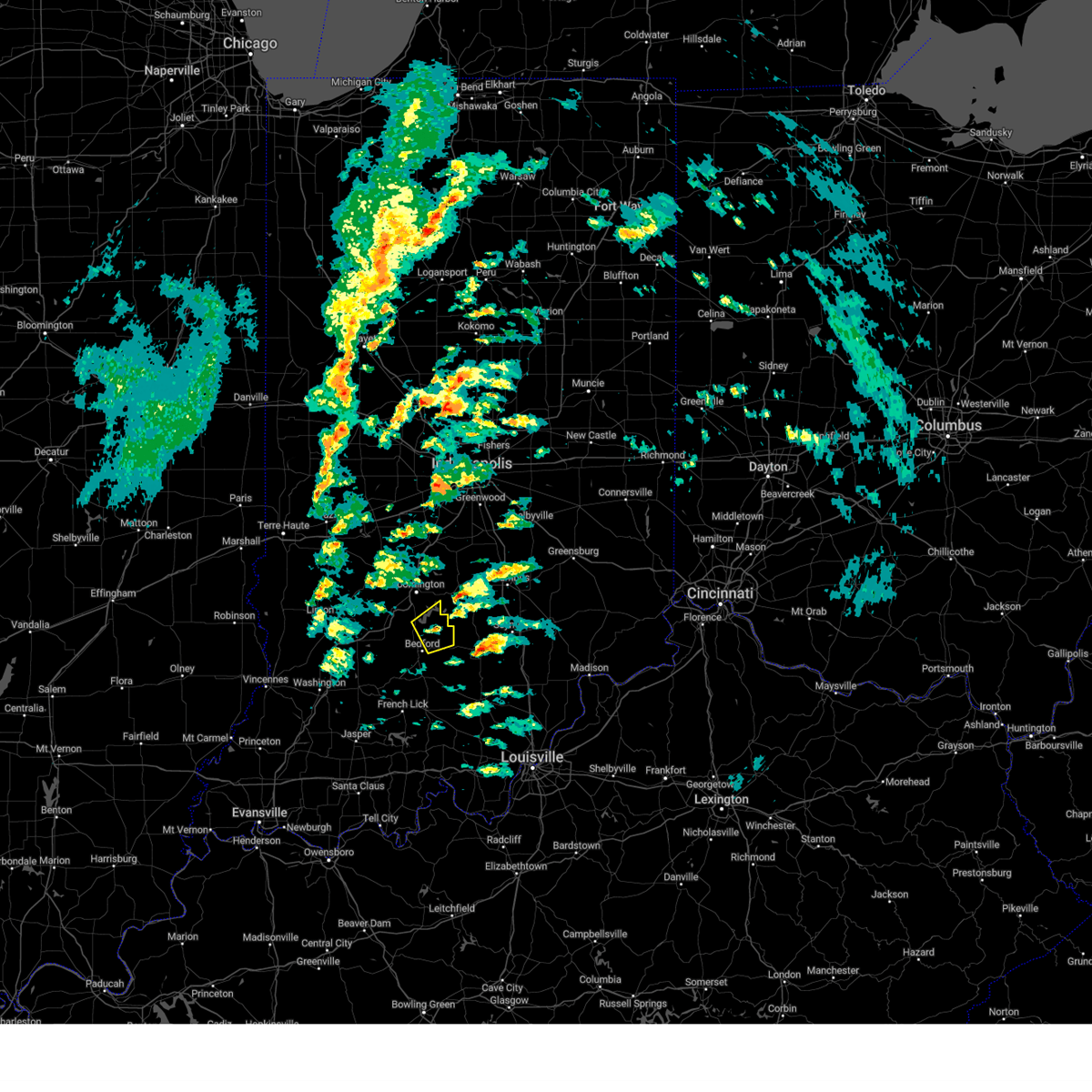 Interactive Hail Maps Hail Map for Bedford, IN
