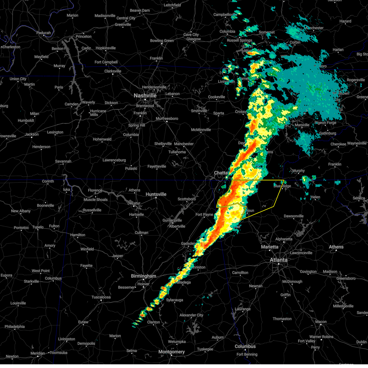 Interactive Hail Maps Hail Map for Dalton, GA