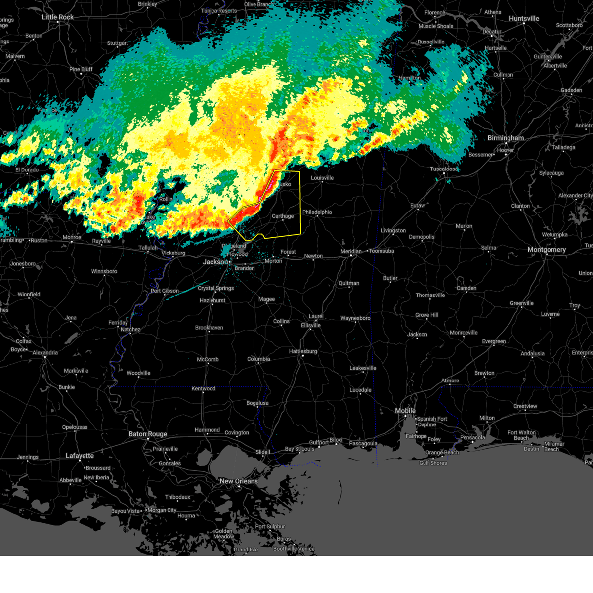 Interactive Hail Maps Hail Map for Sallis, MS