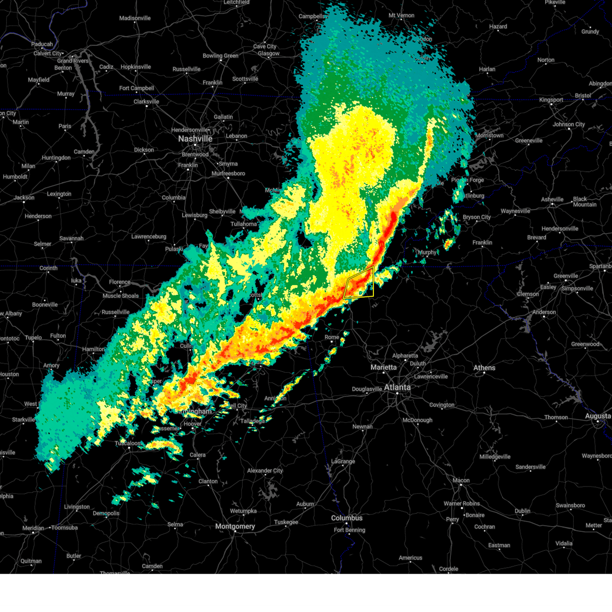 Interactive Hail Maps Hail Map for Dalton, GA