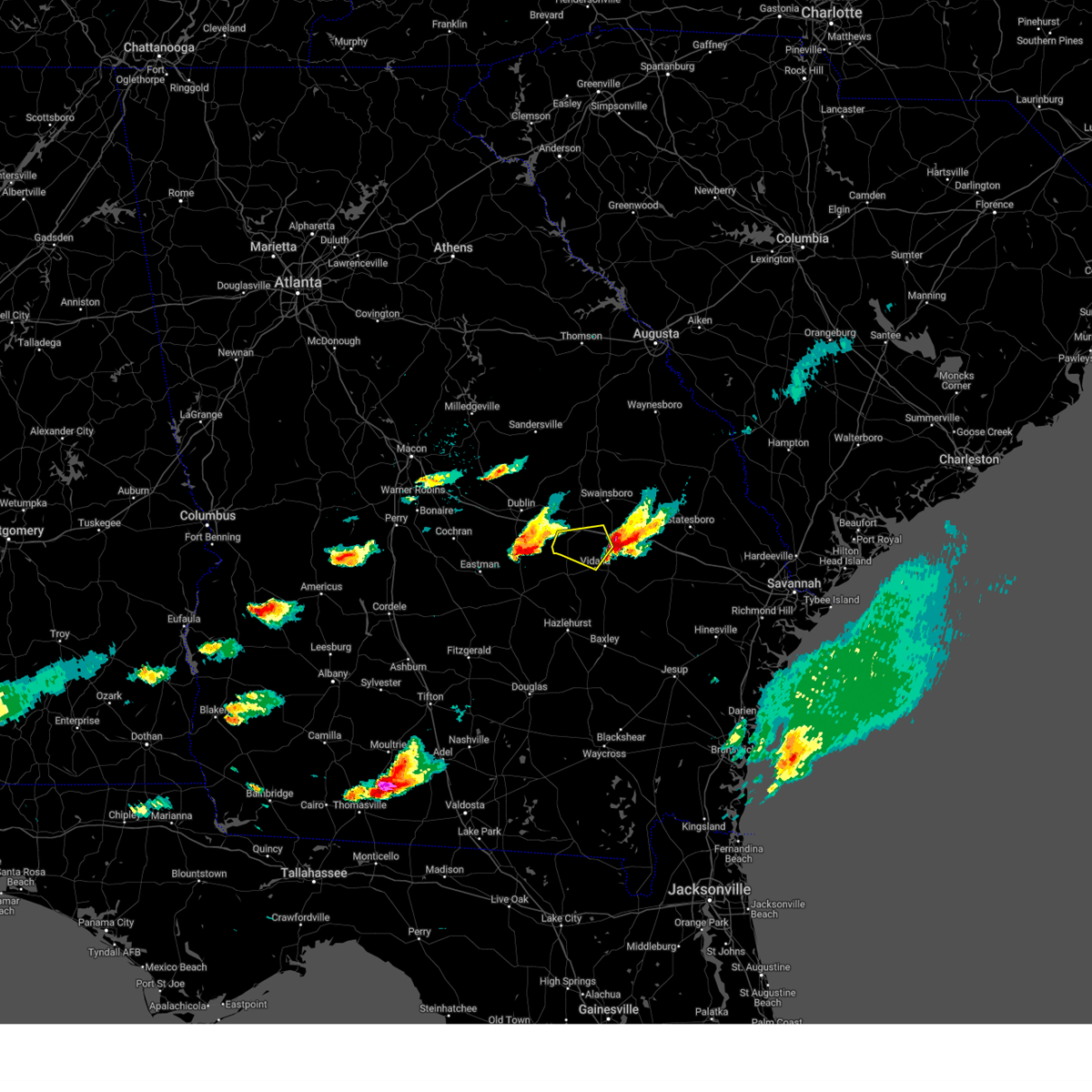 Interactive Hail Maps Hail Map for Vidalia, GA