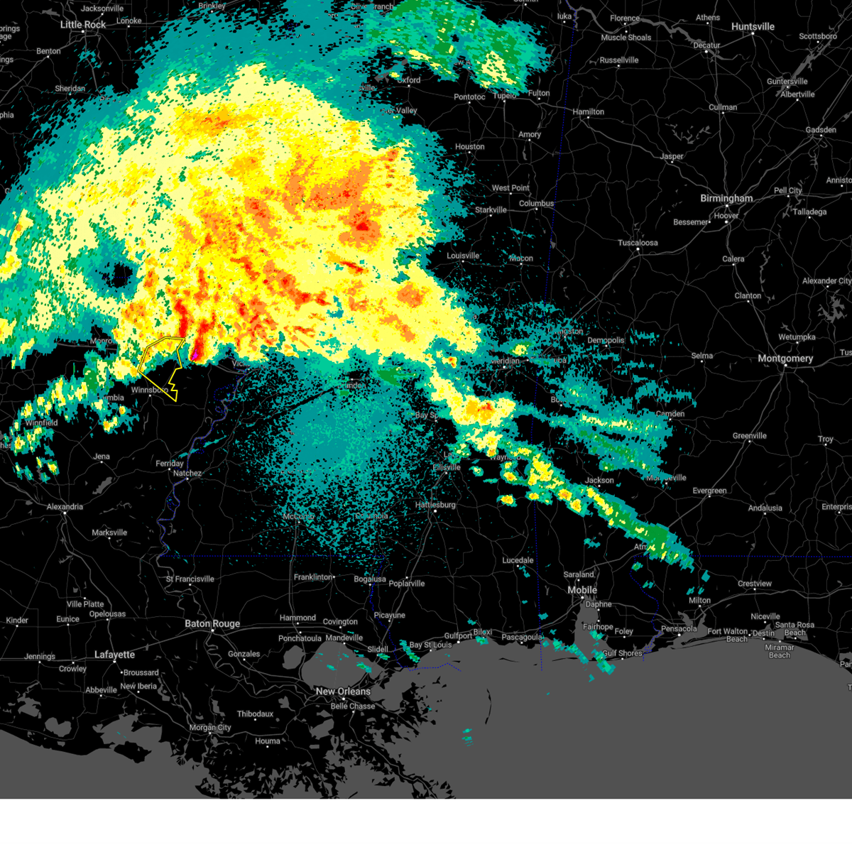 Interactive Hail Maps Hail Map for Mangham, LA