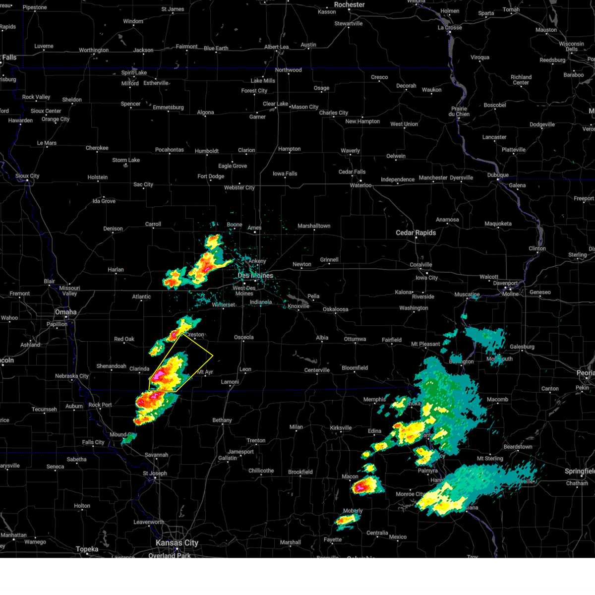 Interactive Hail Maps Hail Map for Bedford, IA