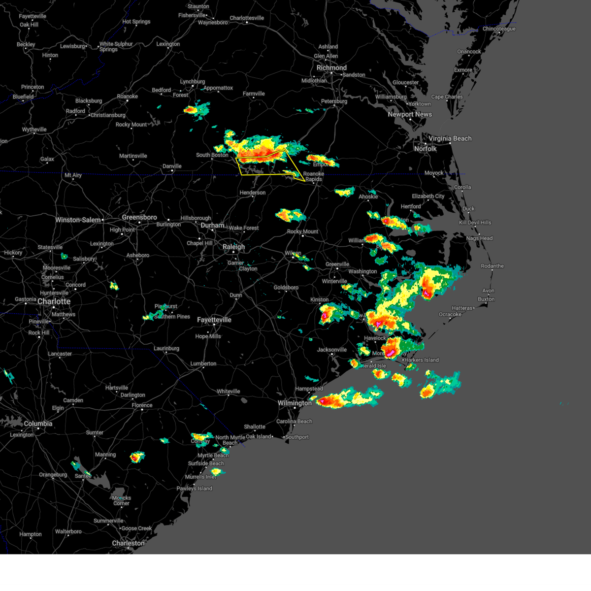 Interactive Hail Maps Hail Map for Baskerville, VA