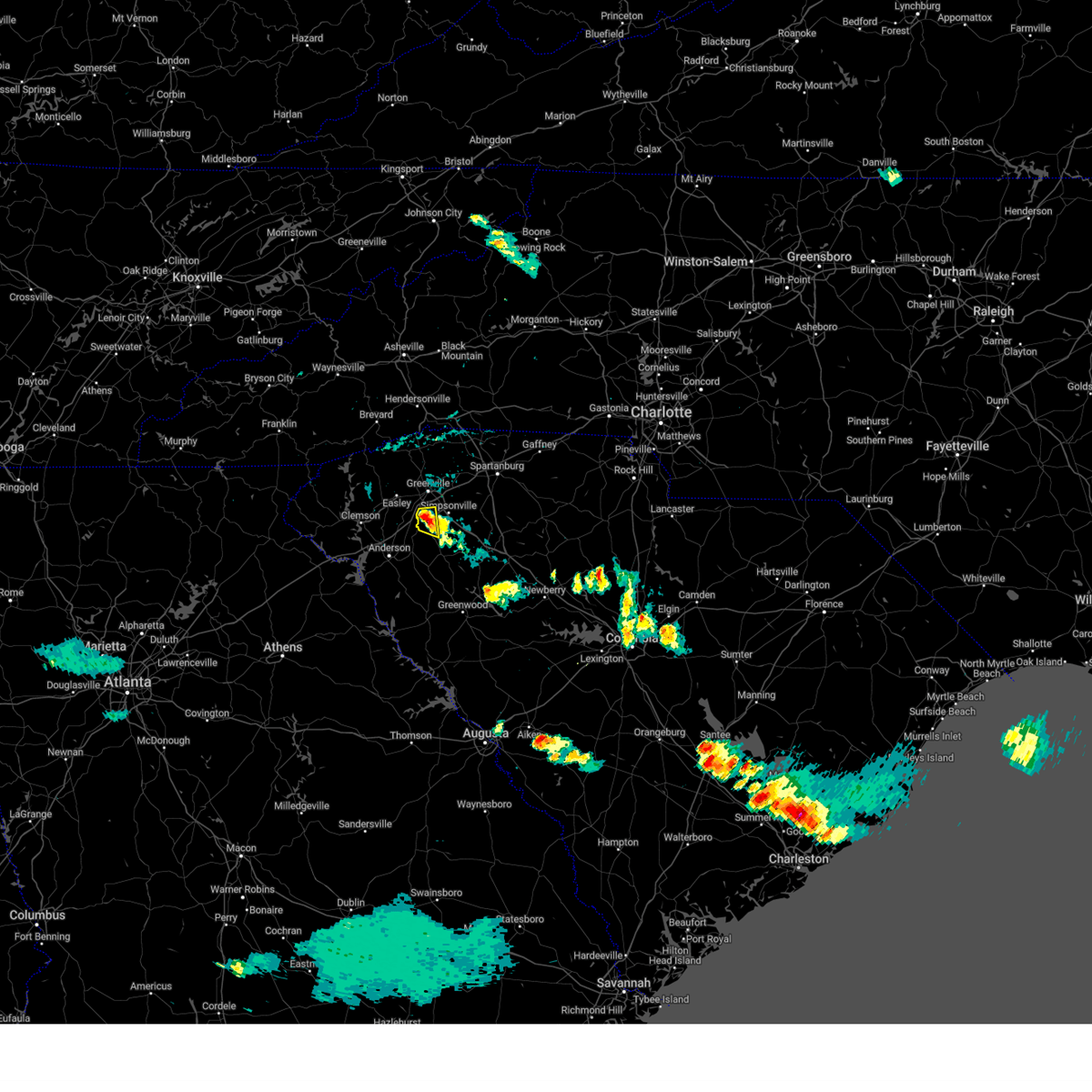 Interactive Hail Maps Hail Map for Piedmont, SC