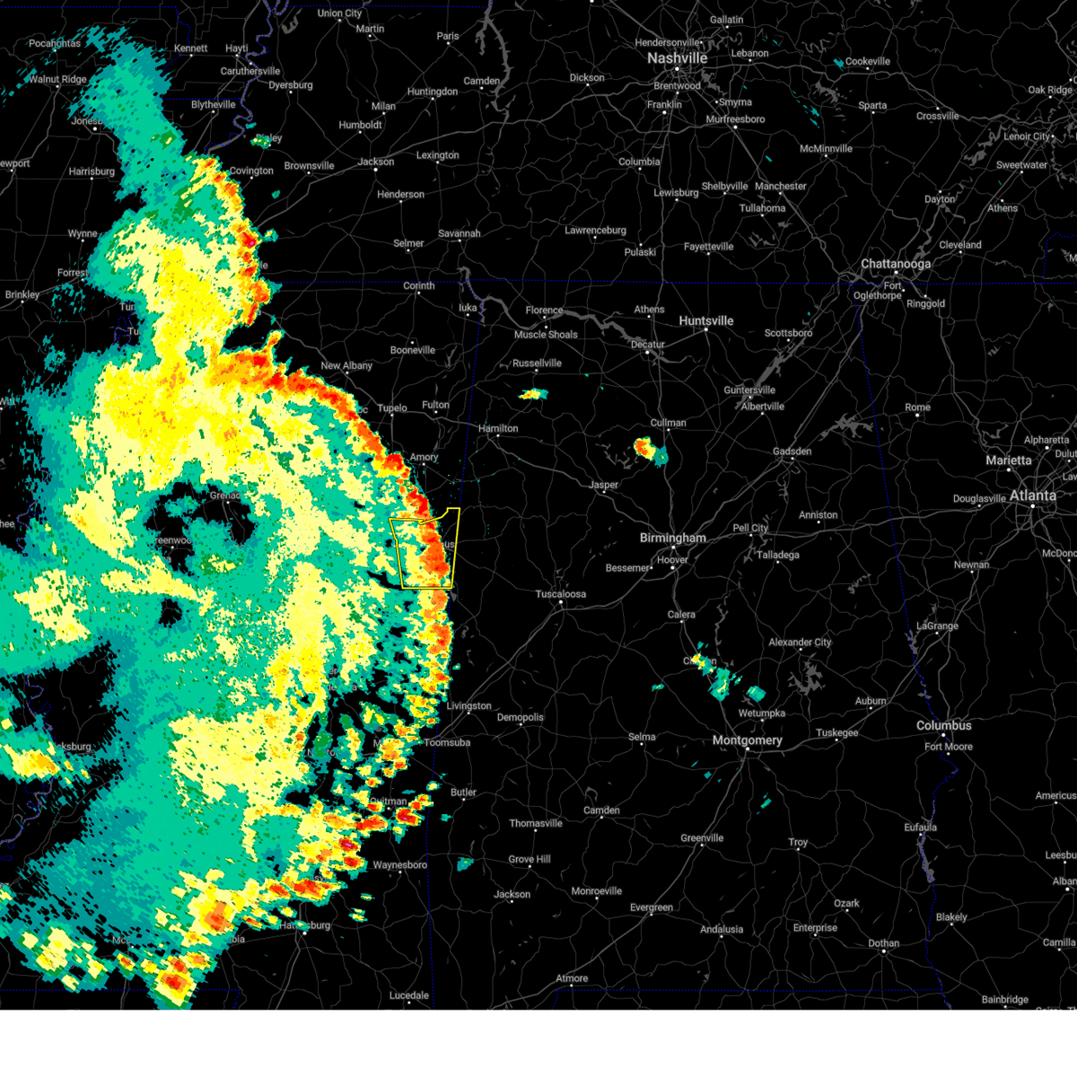 Interactive Hail Maps Hail Map for Caledonia, MS