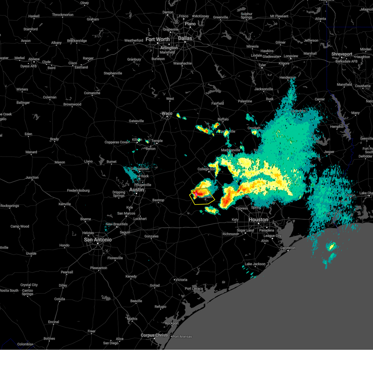 Interactive Hail Maps Hail Map for Somerville, TX