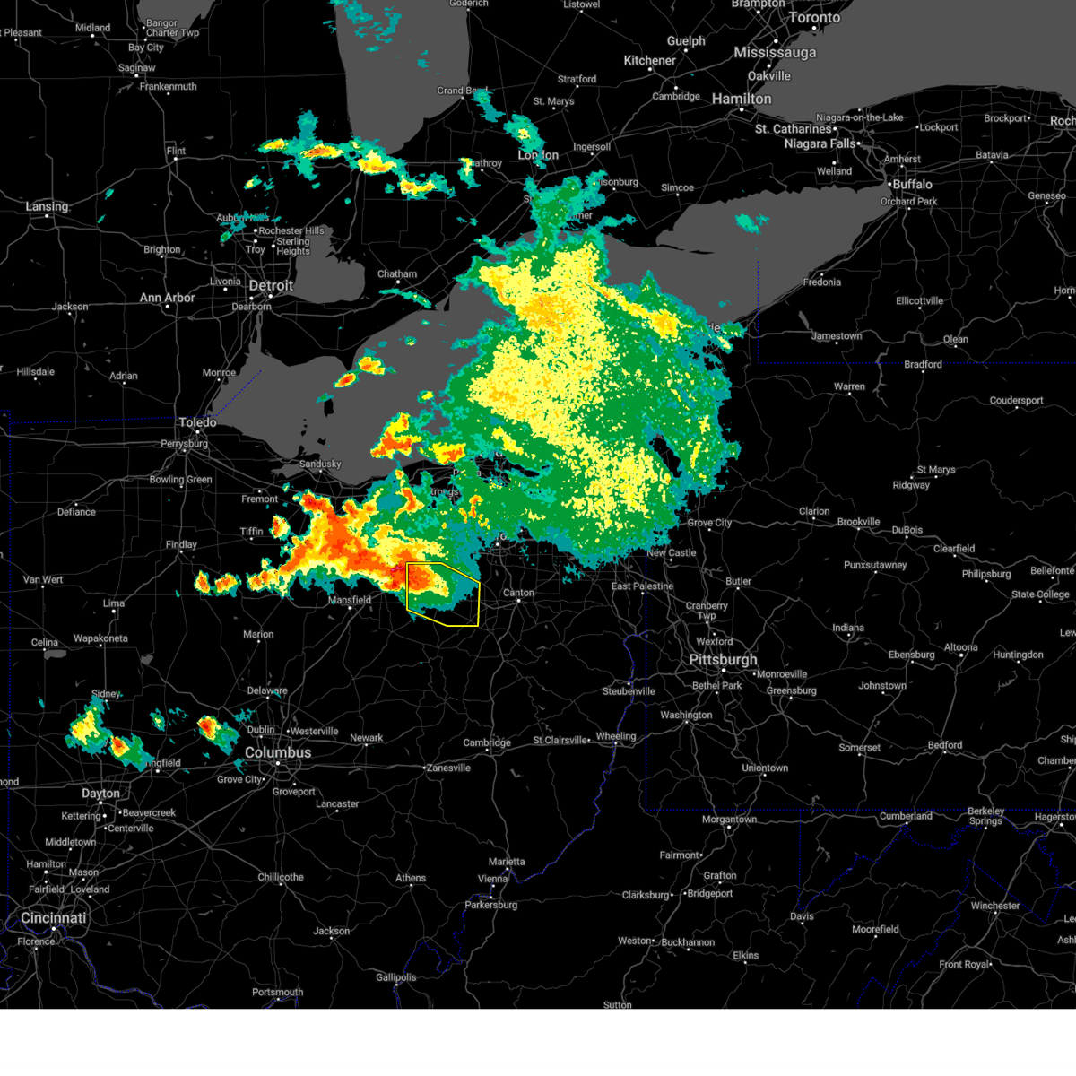 Interactive Hail Maps Hail Map for Fredericksburg, OH