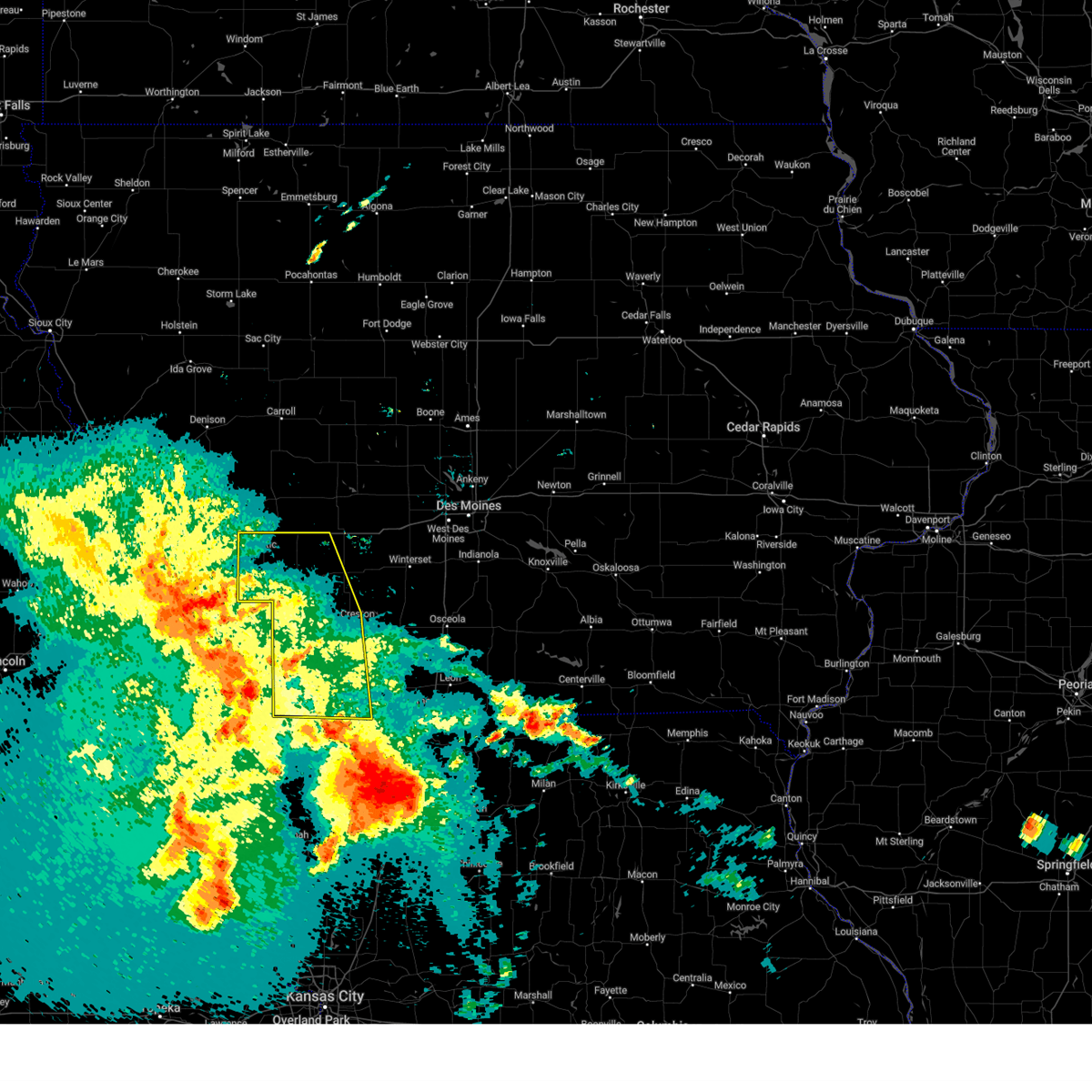 Interactive Hail Maps Hail Map for Bedford, IA