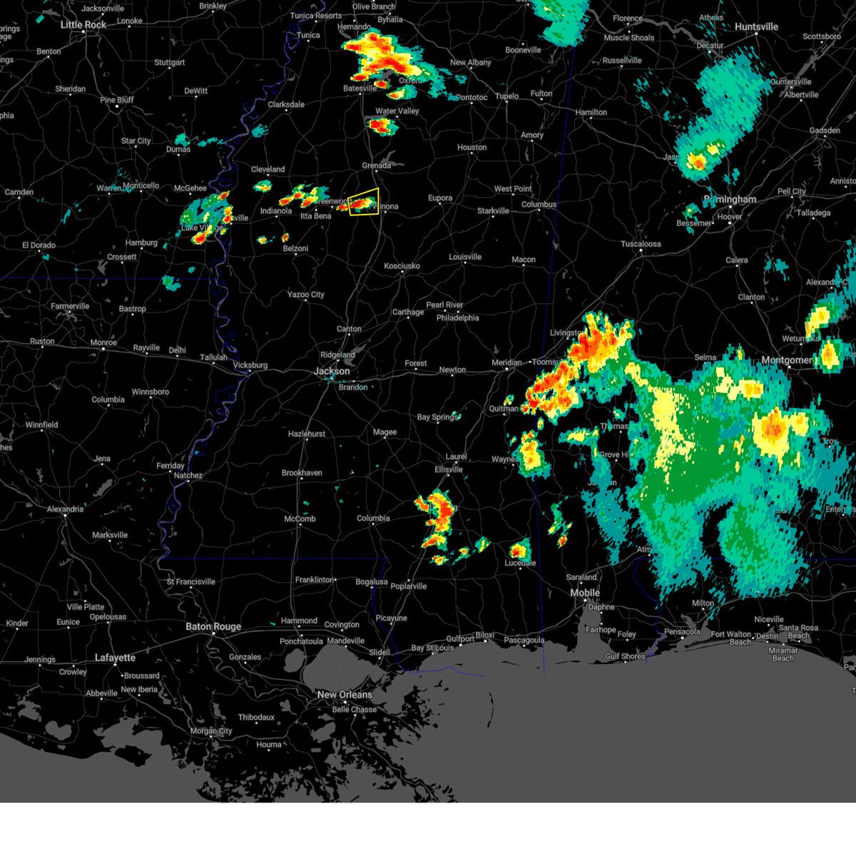 Interactive Hail Maps Hail Map for North Carrollton, MS