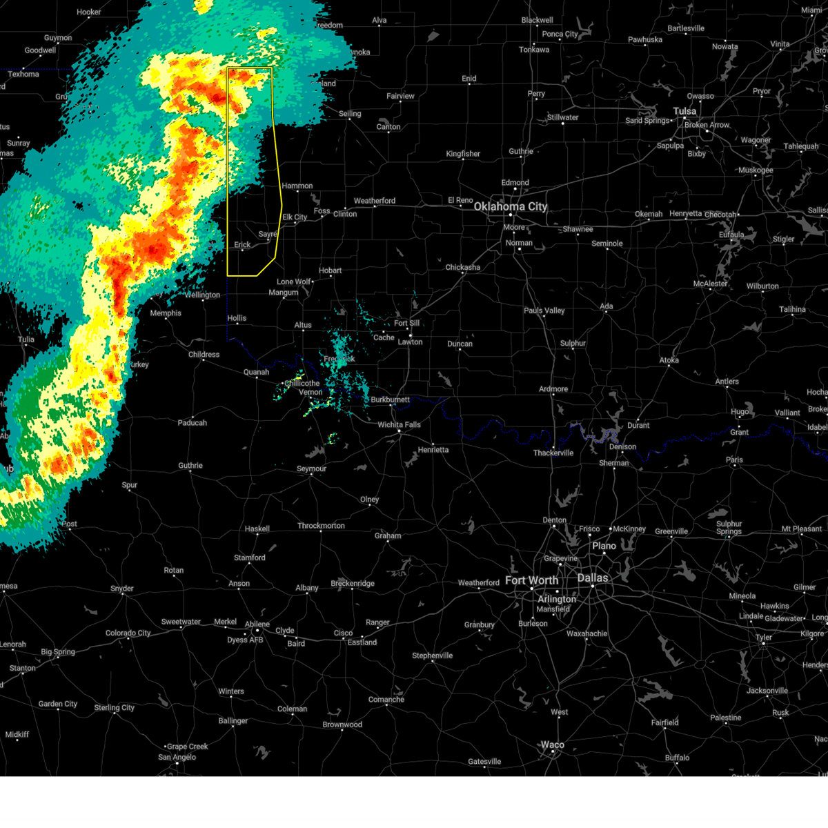 Interactive Hail Maps Hail Map for Erick, OK