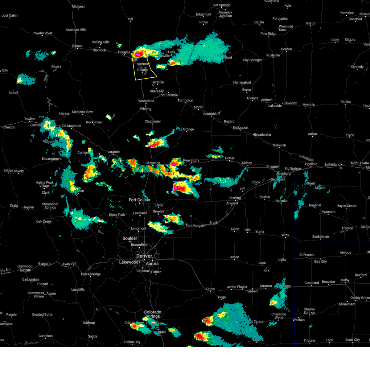 Interactive Hail Maps Hail Map for Glendo, WY