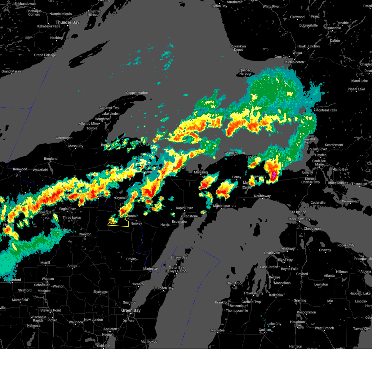 Interactive Hail Maps Hail Map for Kingsford, MI