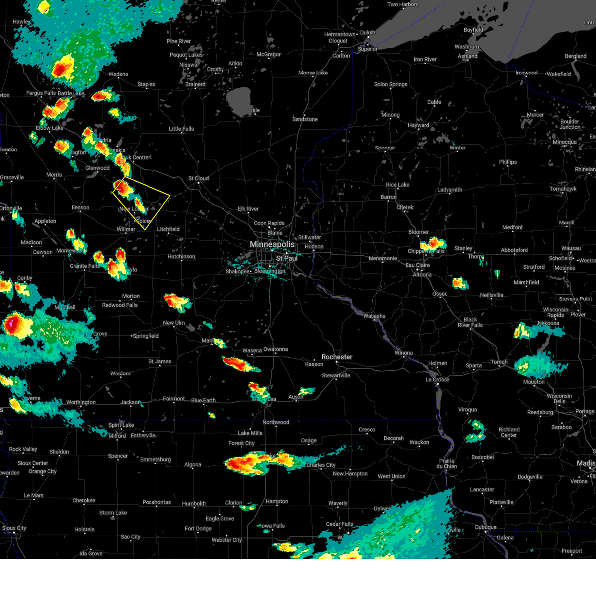 Interactive Hail Maps Hail Map for Spicer, MN