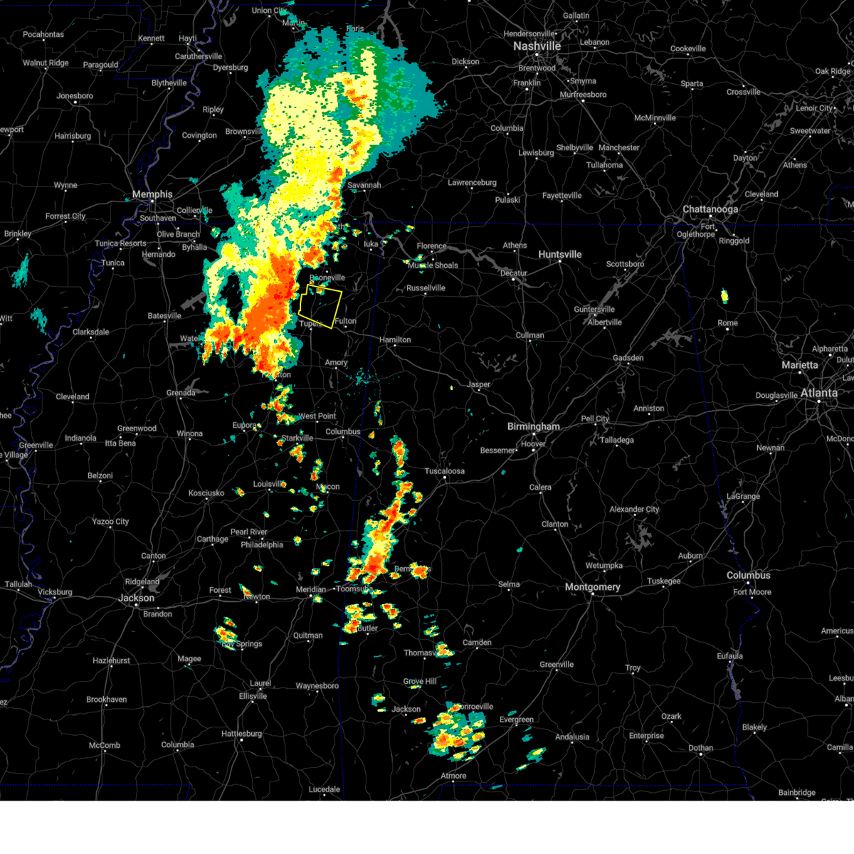 Interactive Hail Maps Hail Map for Saltillo, MS