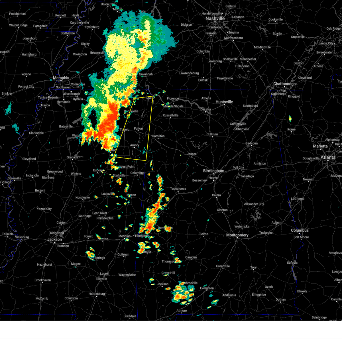 Interactive Hail Maps Hail Map for Saltillo, MS