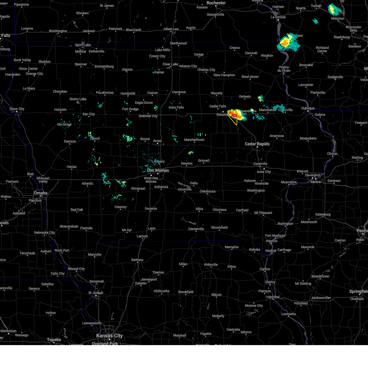 Interactive Hail Maps Hail Map for Evansdale, IA