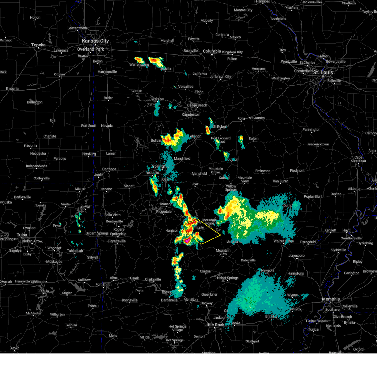 Interactive Hail Maps Hail Map for Yellville, AR