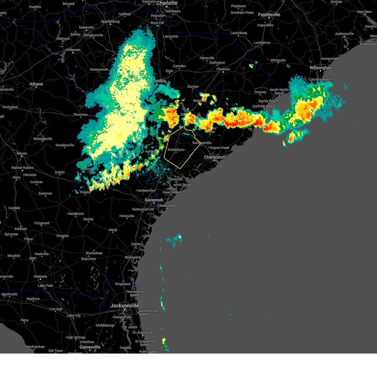 Interactive Hail Maps Hail Map for Ridgeville, SC