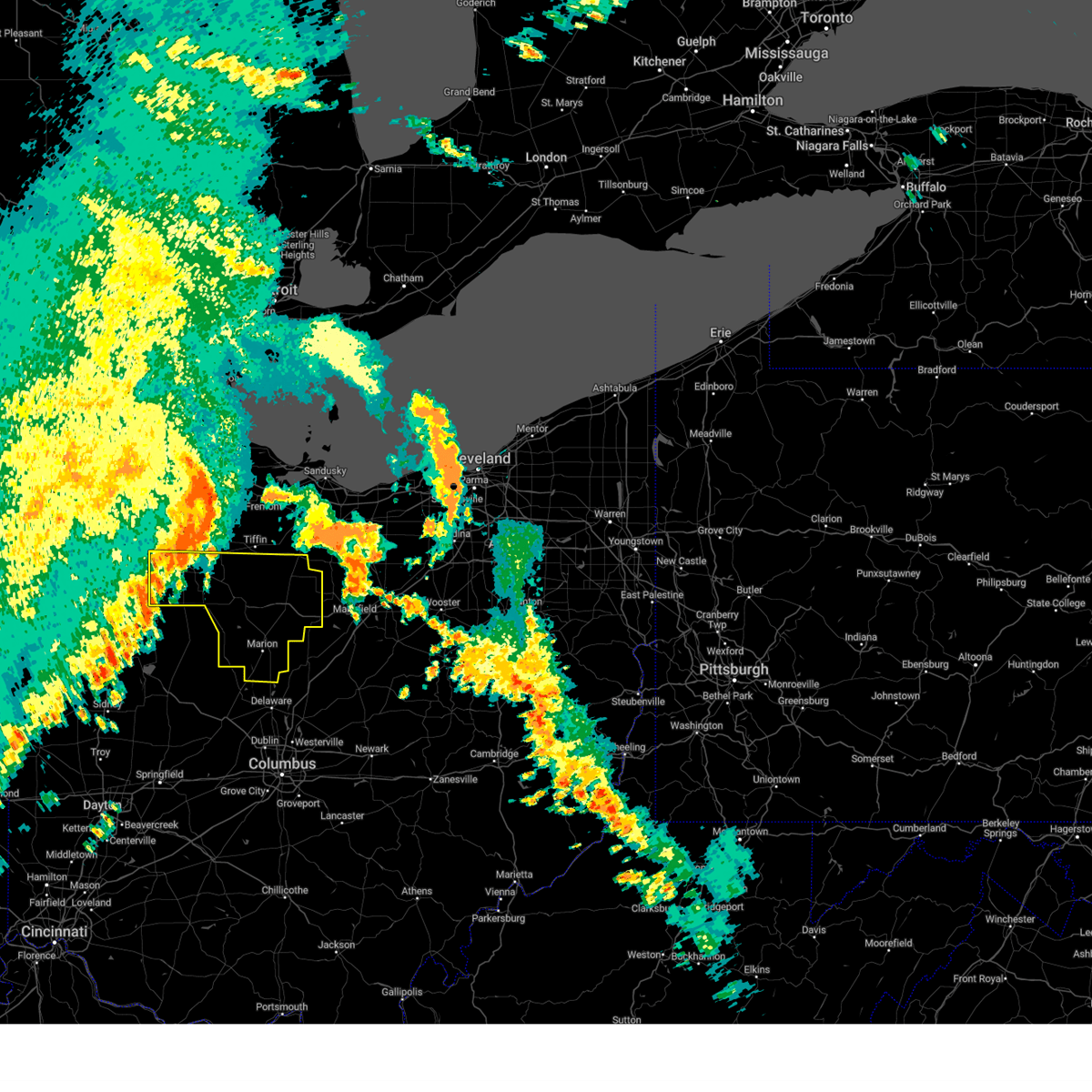 Interactive Hail Maps Hail Map for Benton Ridge, OH