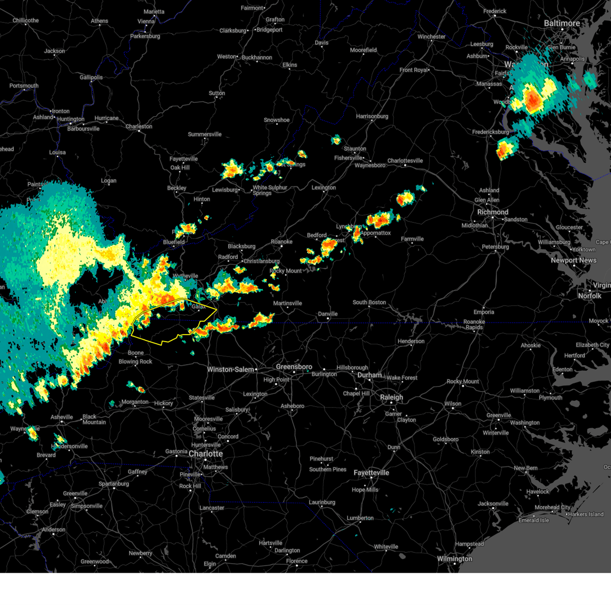 Interactive Hail Maps Hail Map for Fries, VA