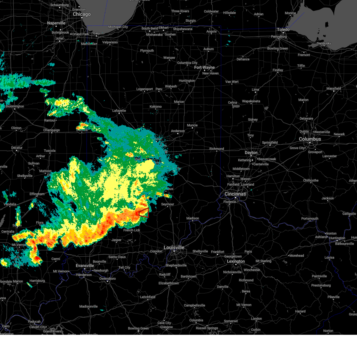 Interactive Hail Maps Hail Map for Bedford, IN