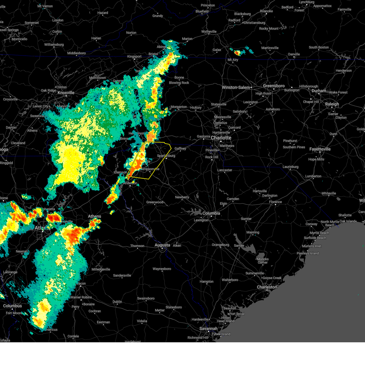Interactive Hail Maps Hail Map for Greenville, SC