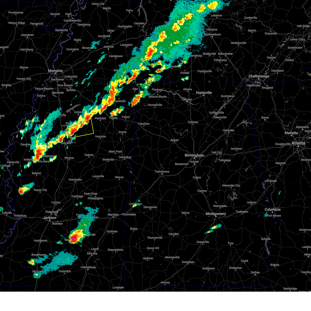 Interactive Hail Maps Hail Map for Coffeeville, MS