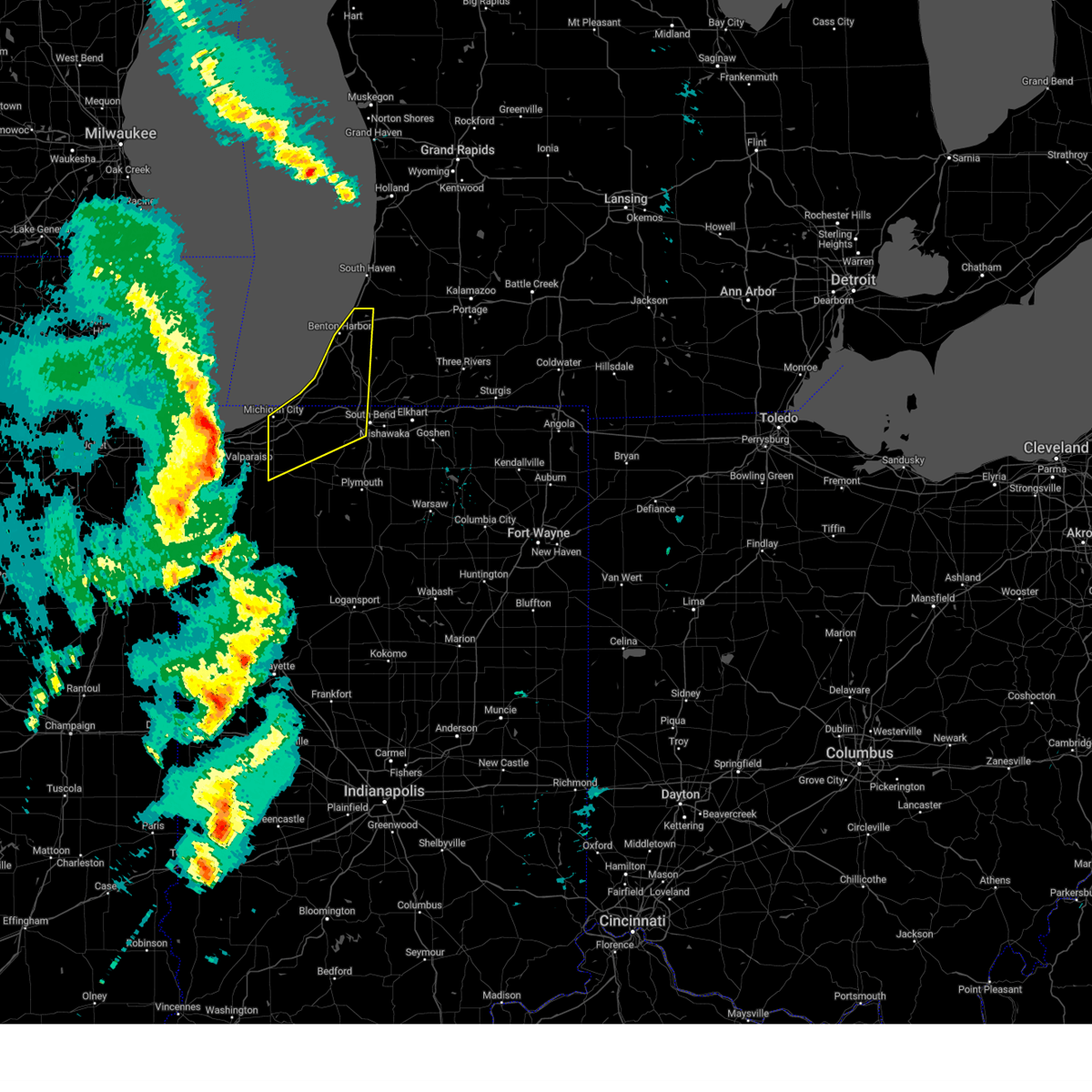 Interactive Hail Maps Hail Map for South Bend, IN(03)