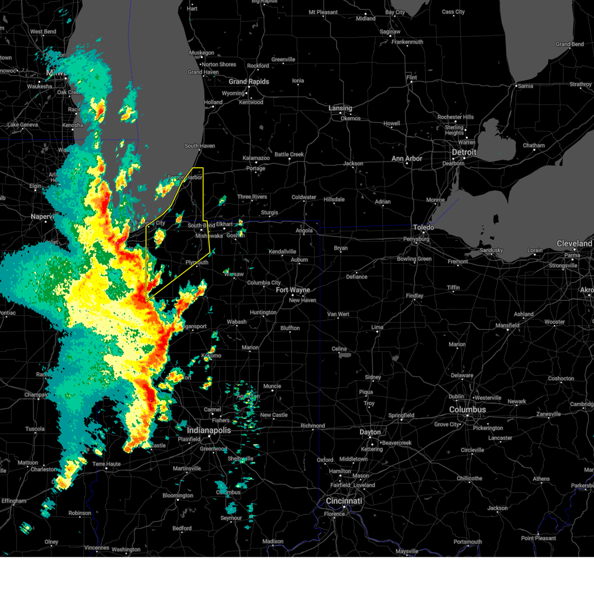Interactive Hail Maps Hail Map for South Bend, IN(04)