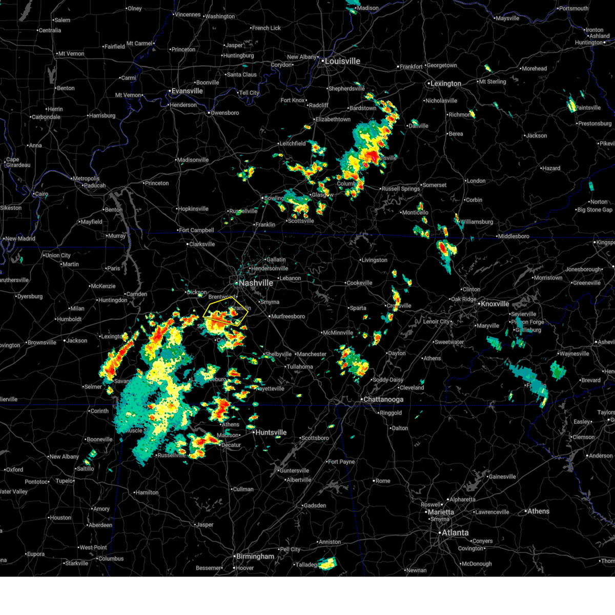 Interactive Hail Maps Hail Map for Franklin, TN