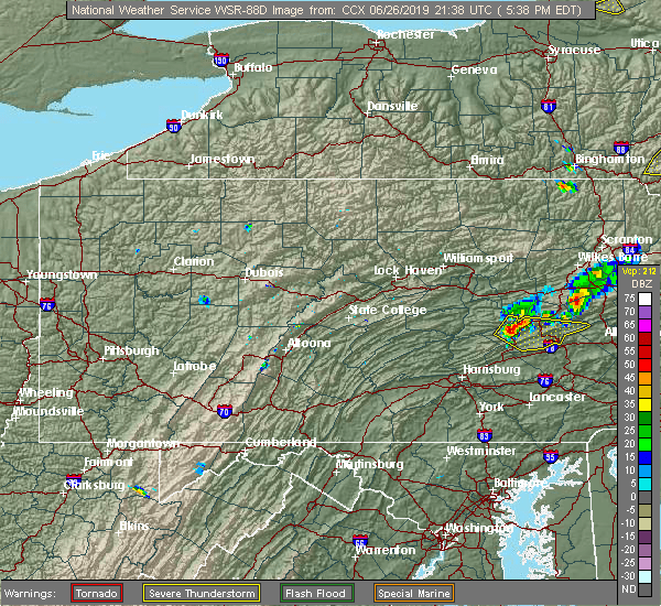 Interactive Hail Maps Hail Map for Pottsville, PA