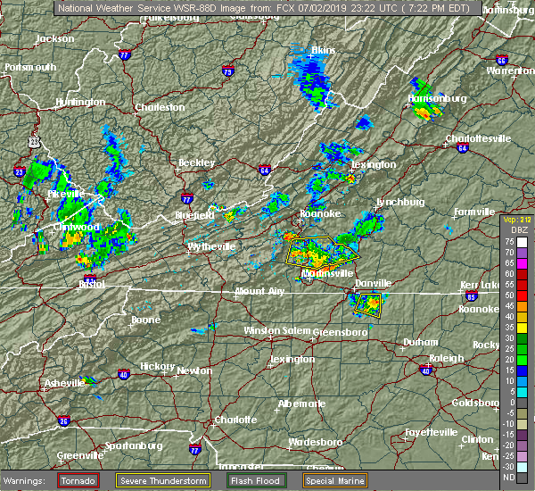 Interactive Hail Maps Hail Map for Rocky Mount, VA