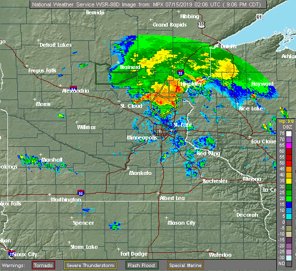 Interactive Hail Maps Hail Map for Rush City, MN