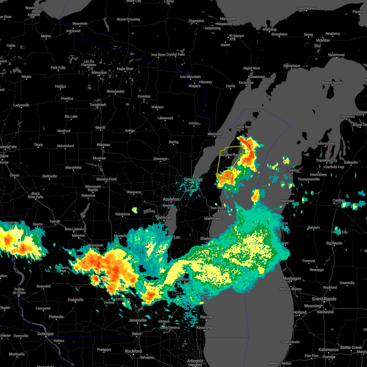 Interactive Hail Maps Hail Map for Sturgeon Bay, WI