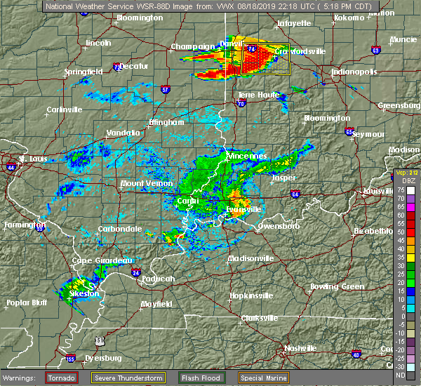 Interactive Hail Maps Hail Map for Evansville, IN