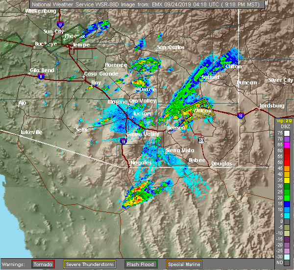 Interactive Hail Maps Hail Map for Bowie, AZ