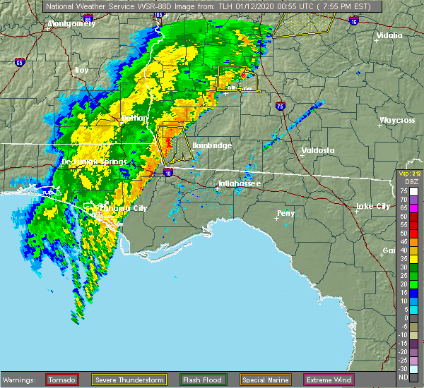 Interactive Hail Maps Hail Map for Bainbridge, GA