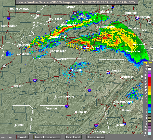 Interactive Hail Maps Hail Map for Bowling Green, KY