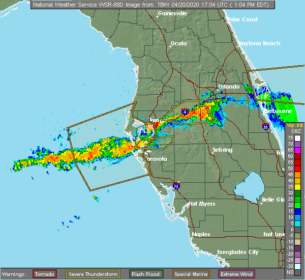 Interactive Hail Maps Hail Map for Tampa, FL