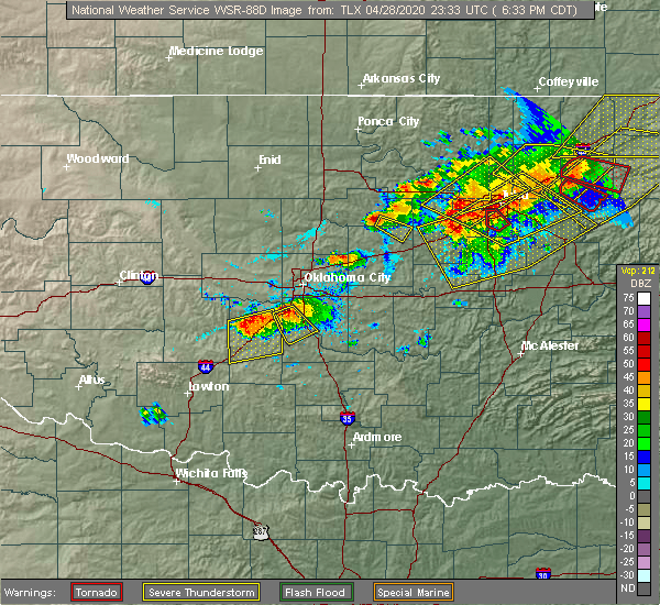 Interactive Hail Maps Hail Map for Cushing, OK