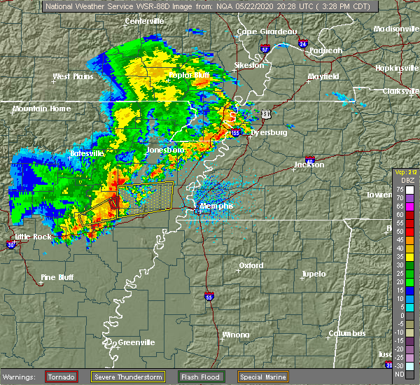 Interactive Hail Maps Hail Map for Hickory Ridge, AR